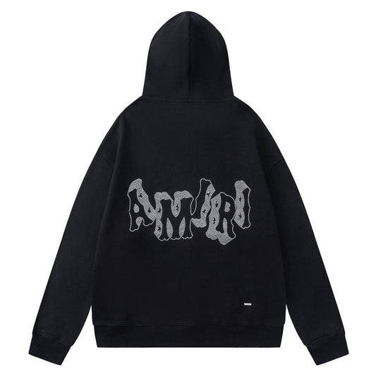 AMIRI Crystal AM Logo-print zip-up hoodie