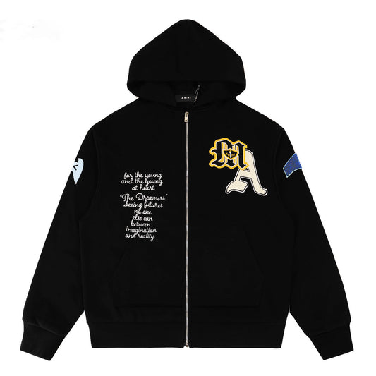 AMIRI Varsity Patch zip-fastening hoodie